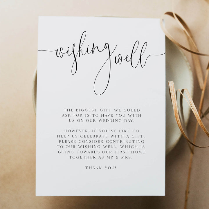 wishing well card, CALLIGRAPHY editable wedding invitation suite, editable wedding stationery, printable wedding stationery, modern wedding items, wedding save the dates
