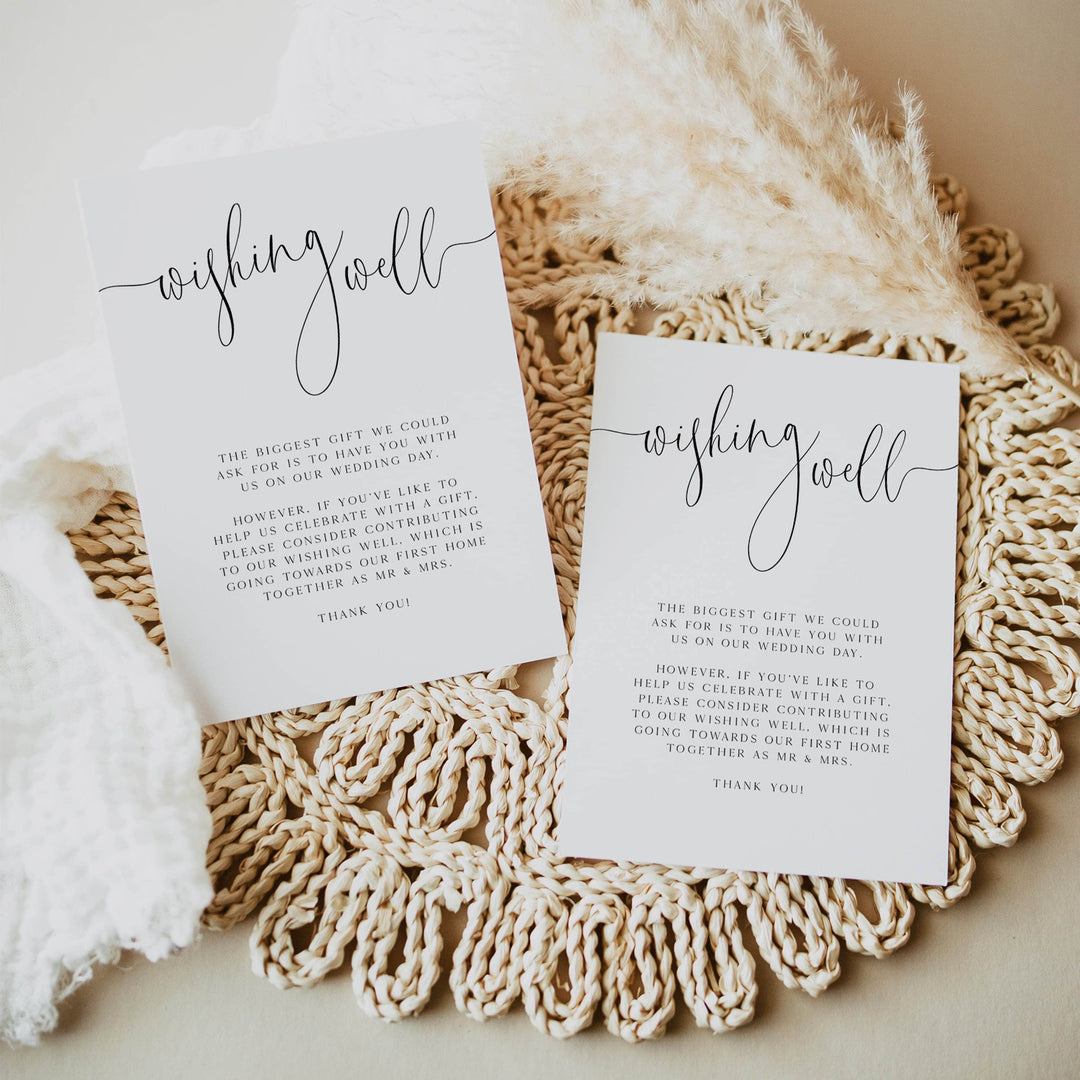 wishing well card, CALLIGRAPHY editable wedding invitation suite, editable wedding stationery, printable wedding stationery, modern wedding items, wedding save the dates