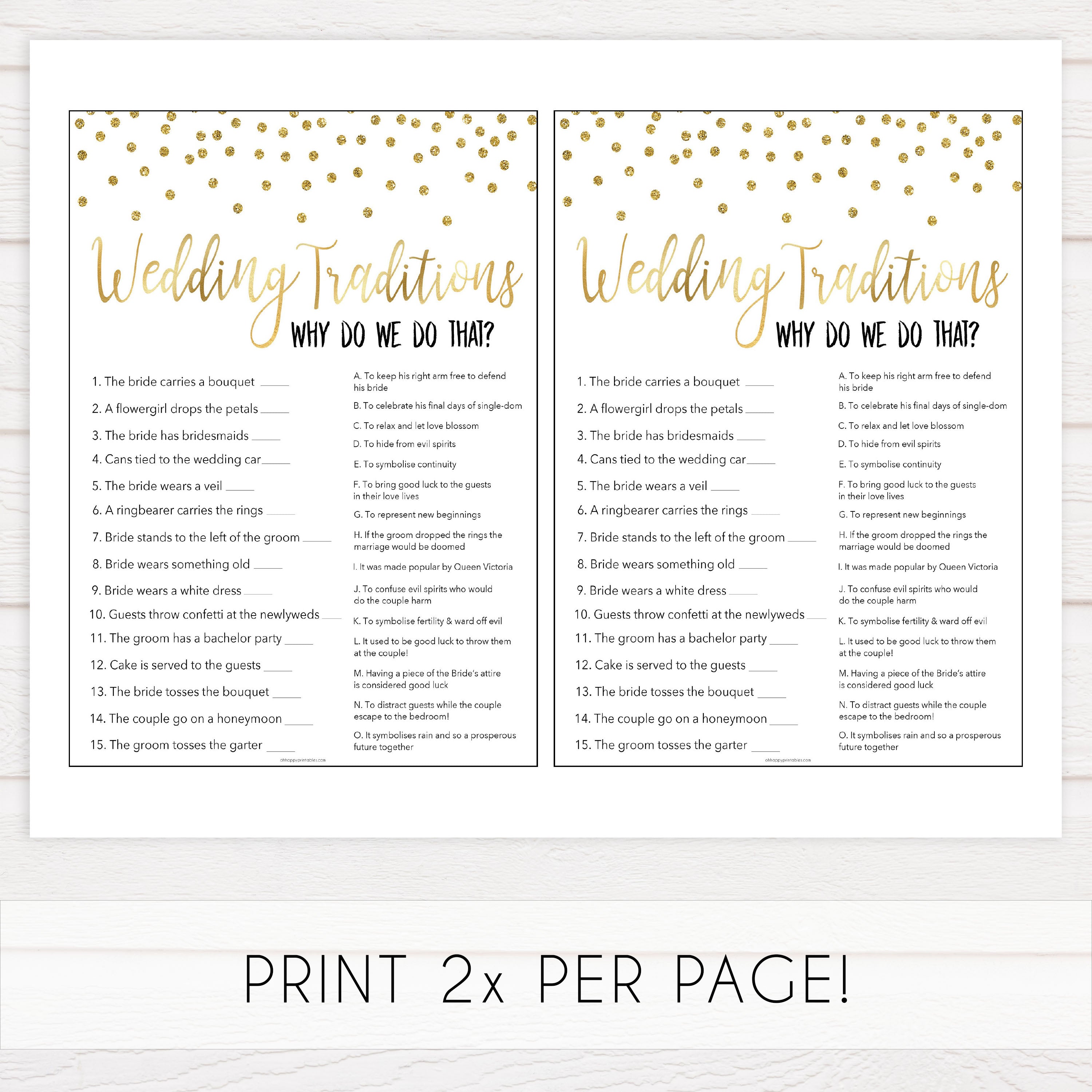 wedding traditions bridal game, Printable bridal shower games, gold glitter bridal shower, gold glitter bridal shower games, fun bridal shower games, bridal shower game ideas, gold glitter bridal shower