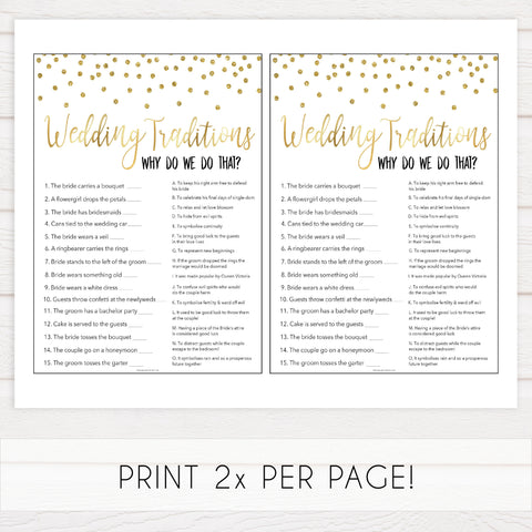wedding traditions bridal game, Printable bridal shower games, gold glitter bridal shower, gold glitter bridal shower games, fun bridal shower games, bridal shower game ideas, gold glitter bridal shower