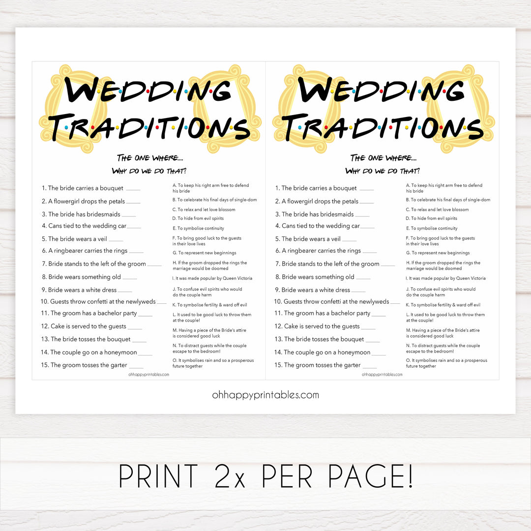 wedding traditions game, bridal traditions game, Printable bridal shower games, friends bridal shower, friends bridal shower games, fun bridal shower games, bridal shower game ideas, friends bridal shower