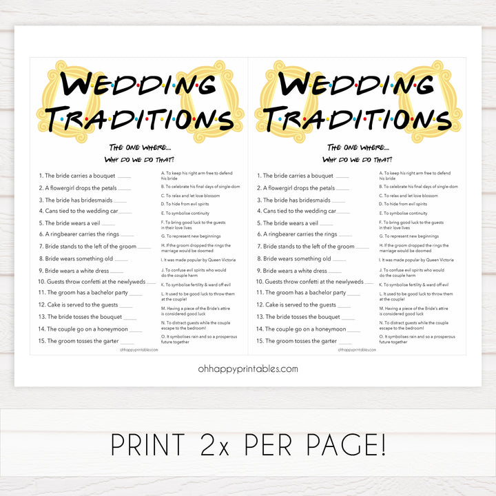 wedding traditions game, bridal traditions game, Printable bridal shower games, friends bridal shower, friends bridal shower games, fun bridal shower games, bridal shower game ideas, friends bridal shower