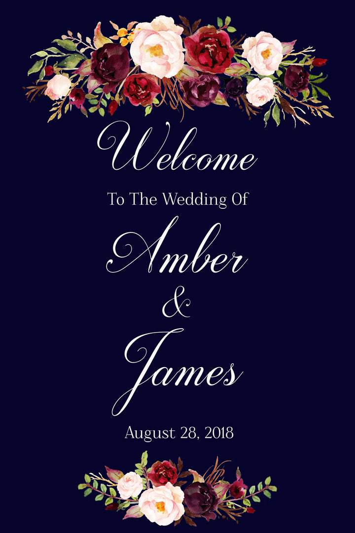 Marsala Wedding Welcome Sign Printable Wedding Signs