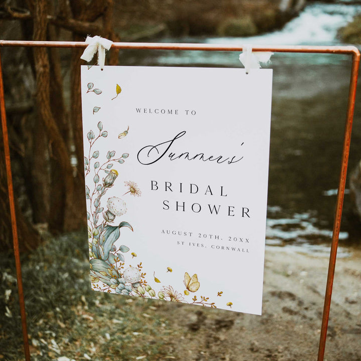 editable whimsical floral bridal shower welcome signs that come in 6 popular signs. Gorgeous summer floral bridal shower welcome signs for your bridal shower