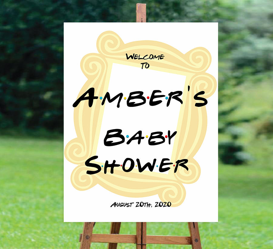 friends baby shower welcome sign, friends baby shower theme, printable baby shower signs, the one where baby shower sign, baby welcome signs