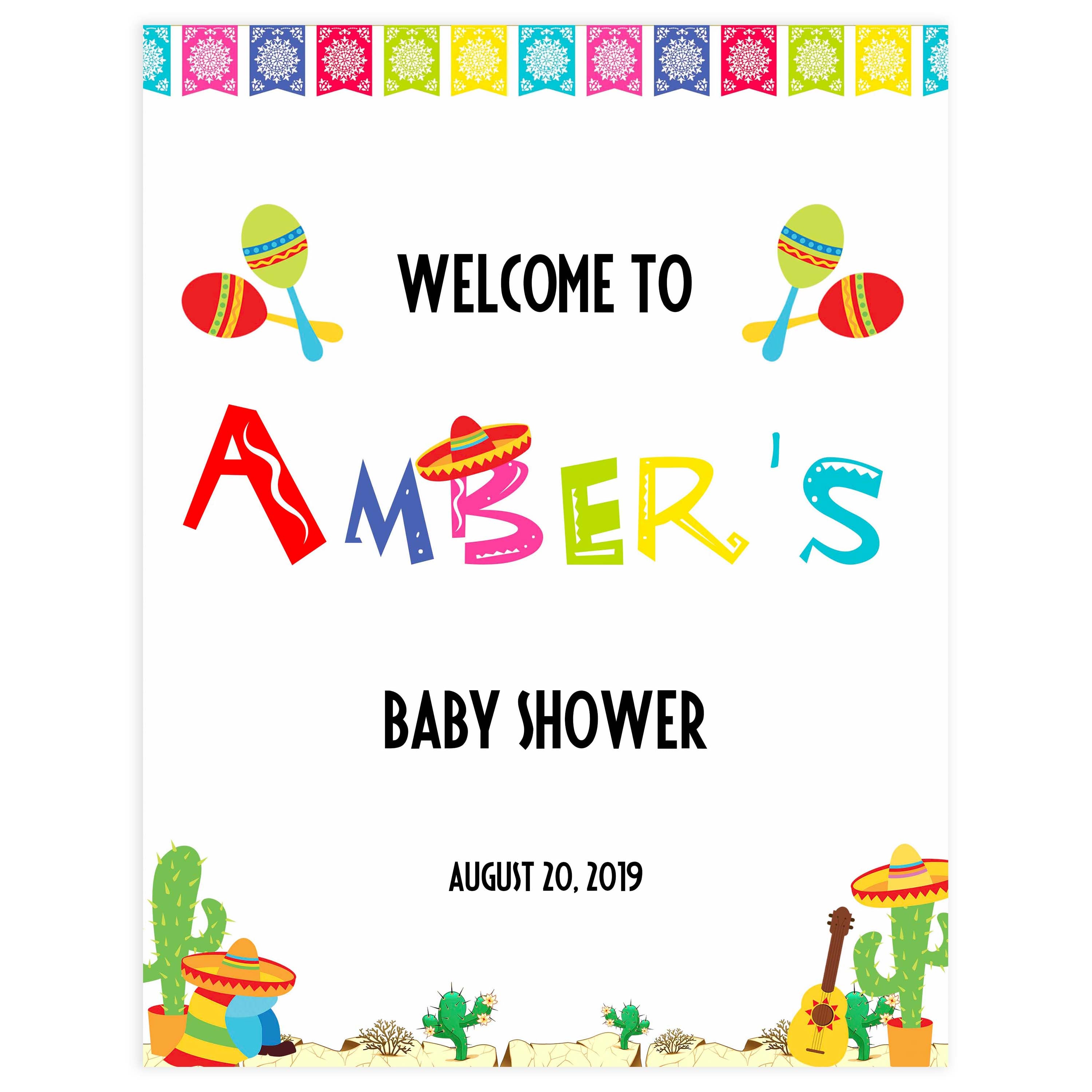 baby shower welcome signs, Printable baby shower games, Mexican fiesta fun baby games, baby shower games, fun baby shower ideas, top baby shower ideas, fiesta shower baby shower, fiesta baby shower ideas