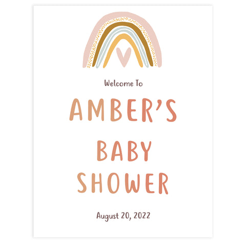 baby welcome sign, Boho rainbow baby decor, printable baby table signs, printable baby decor, baby boho rainbow table signs, fun baby signs, baby boho rainbow fun baby table signs