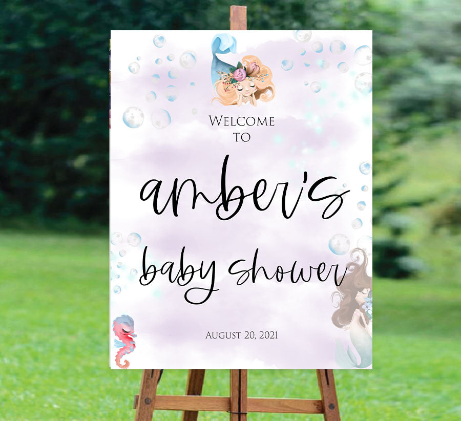 baby shower welcome sign, Little mermaid baby decor, printable baby table signs, printable baby decor, baby little mermaid table signs, fun baby signs, baby little mermaid fun baby table signs