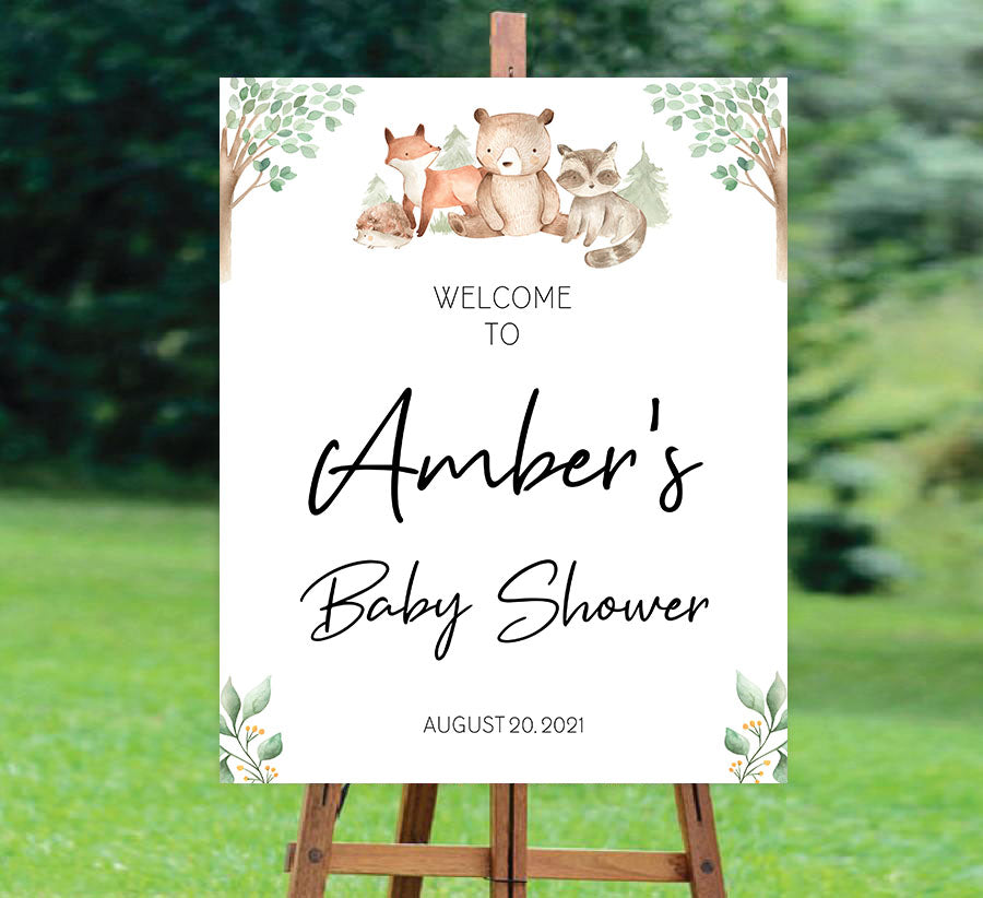 baby shower welcome signs, Woodland animals baby decor, printable baby table signs, printable baby decor, baby woodland animals table signs, fun baby signs, baby woodland animals fun baby table signs