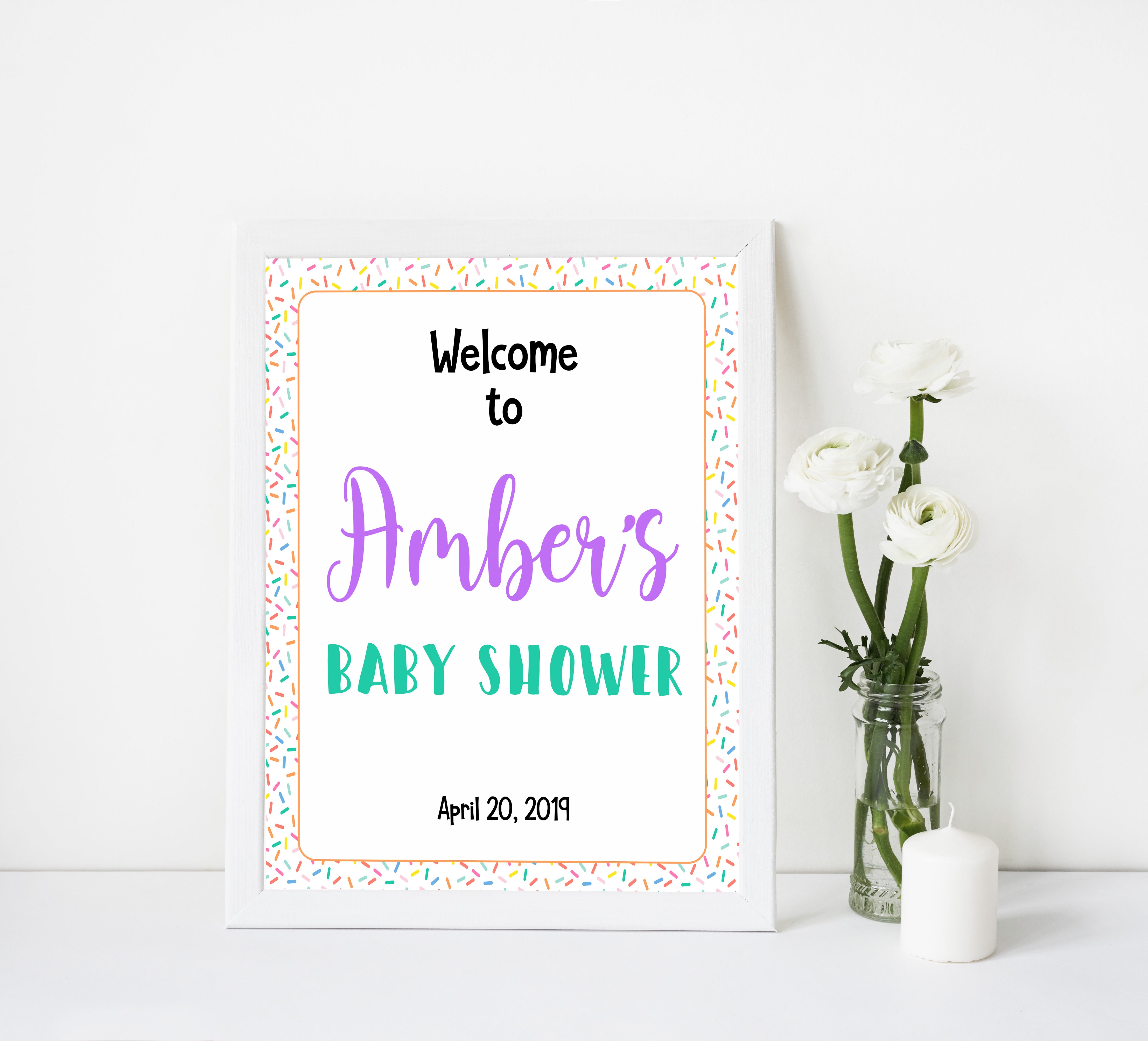 Baby Shower Welcome Sign Baby Sprinkle Printable Baby Shower