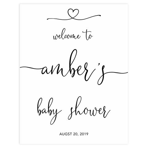 baby shower welcome sign, printable baby welcome sign, minimalist baby shower welcome sign, fun baby shower decor