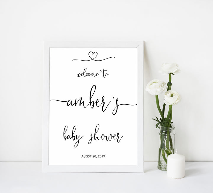 baby shower welcome sign, printable baby welcome sign, minimalist baby shower welcome sign, fun baby shower decor