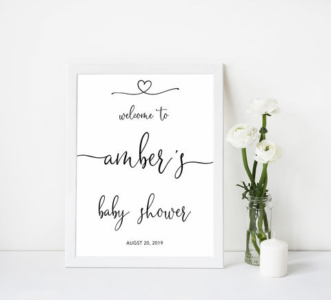 baby shower welcome sign, printable baby welcome sign, minimalist baby shower welcome sign, fun baby shower decor