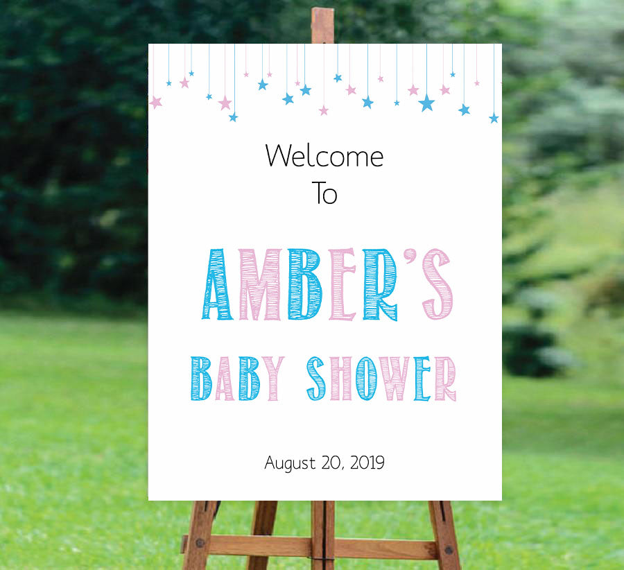 baby shower baby welcome sign, printable baby shower welcome sign, gender reveal baby shower, gender reveal baby decor