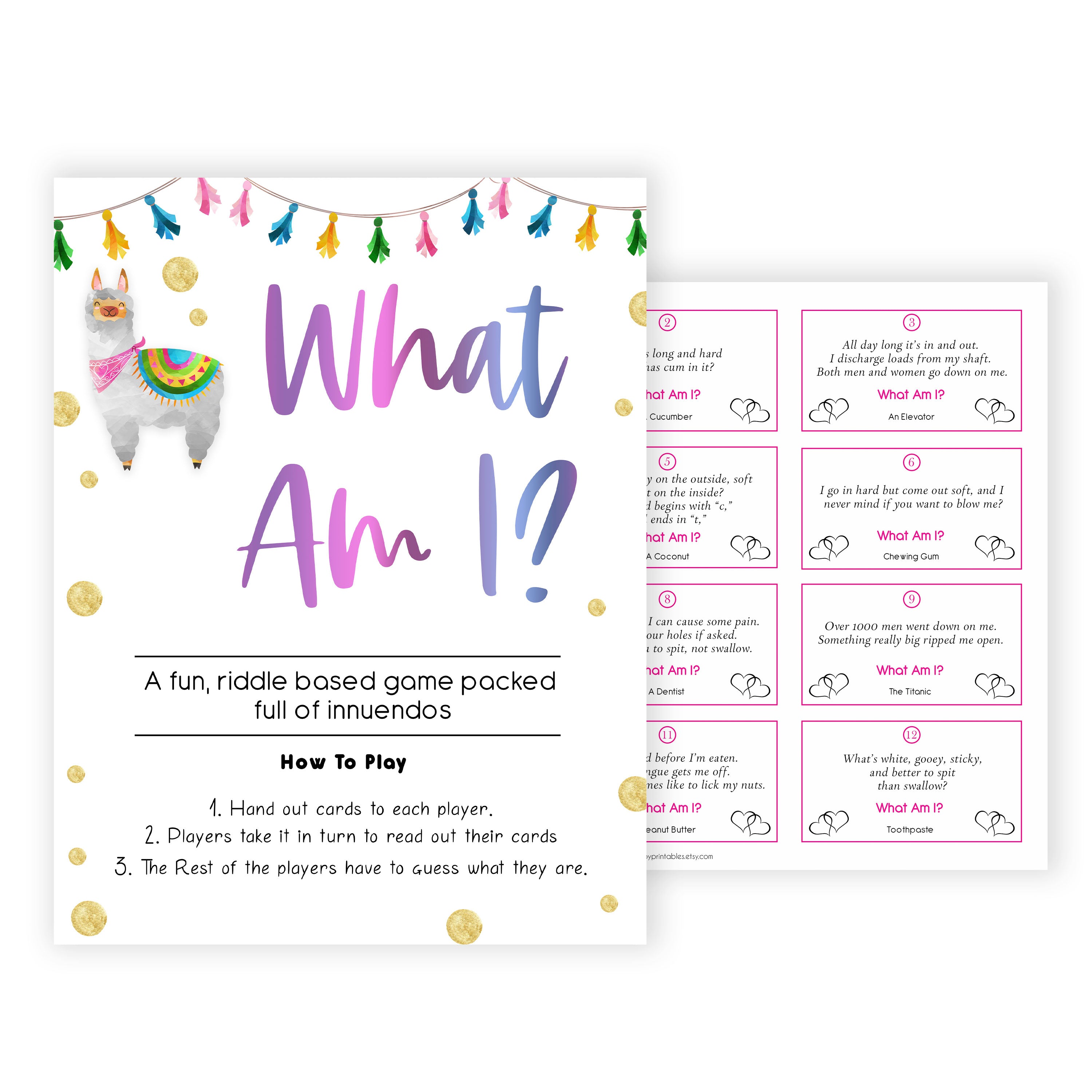what am I baby game, Printable baby shower games, llama fiesta fun baby games, baby shower games, fun baby shower ideas, top baby shower ideas, Llama fiesta shower baby shower, fiesta baby shower ideas