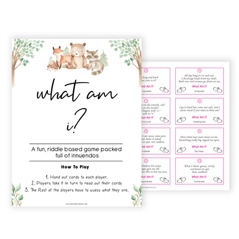 what am I baby game, Printable baby shower games, woodland animals baby games, baby shower games, fun baby shower ideas, top baby shower ideas, woodland baby shower, baby shower games, fun woodland animals baby shower ideas