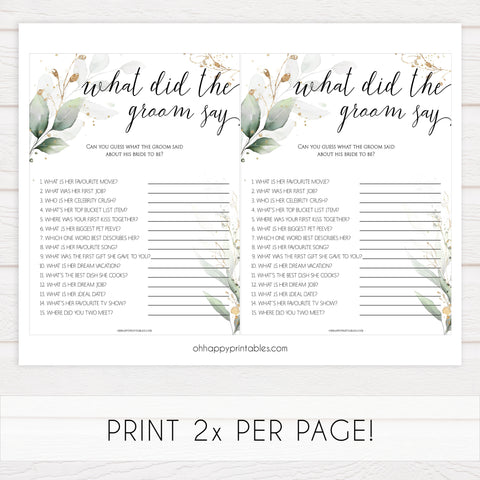 8 bridal shower games, gold leaf bridal games, bridal shower games bundle, gold bridal shower games, printable bridal shower games, fun bridal shower games