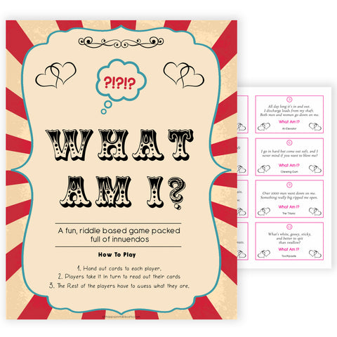 Circus what am I riddle game baby shower games, circus baby games, carnival baby games, printable baby games, fun baby games, popular baby games, carnival baby shower, carnival theme