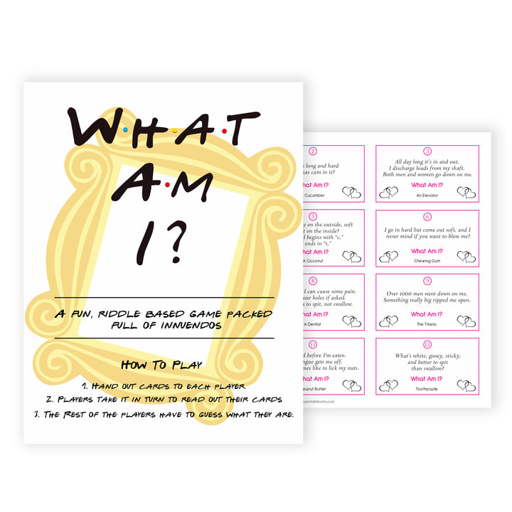 what am I game,  Printable baby shower games, friends fun baby games, baby shower games, fun baby shower ideas, top baby shower ideas, friends baby shower, friends baby shower ideas