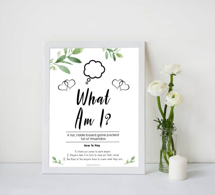 24 What Am I Innuendo Baby Shower Games, Innuendo Riddle Botanical Baby Shower Games, What Am I Games, Baby Games, Adult Baby Shower 