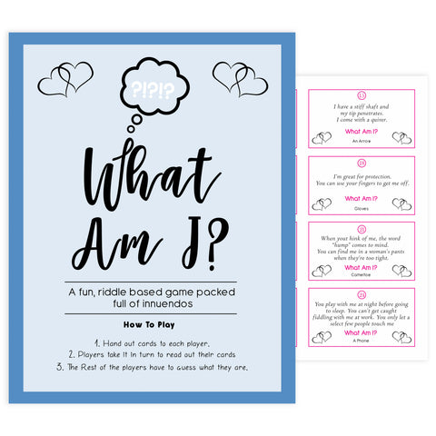 what am I game, Printable baby shower games, small blue hearts fun baby games, baby shower games, fun baby shower ideas, top baby shower ideas, silver baby shower, blue hearts baby shower ideas