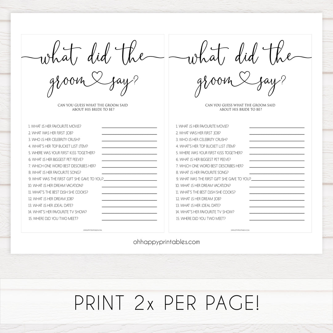 8 Bridal Shower Games Bundle - Minimalist