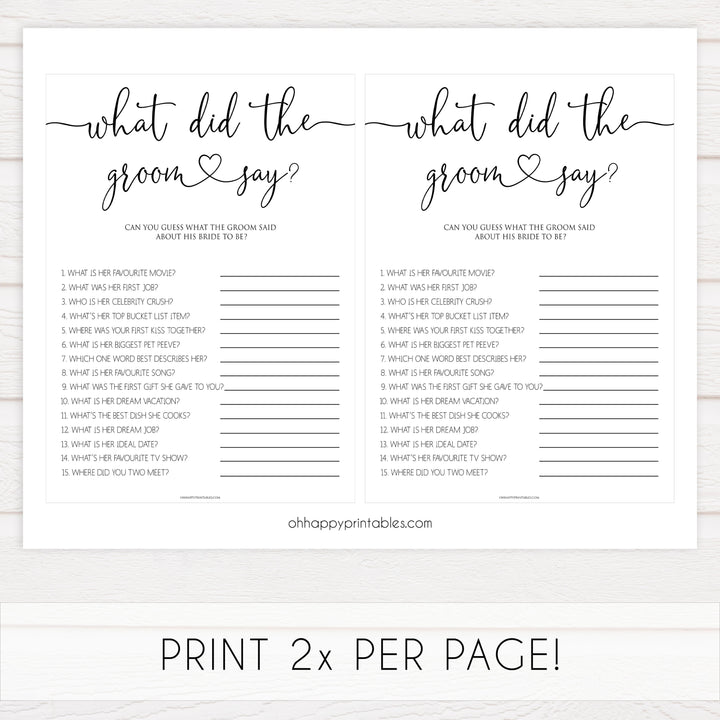 8 Bridal Shower Games Bundle - Minimalist