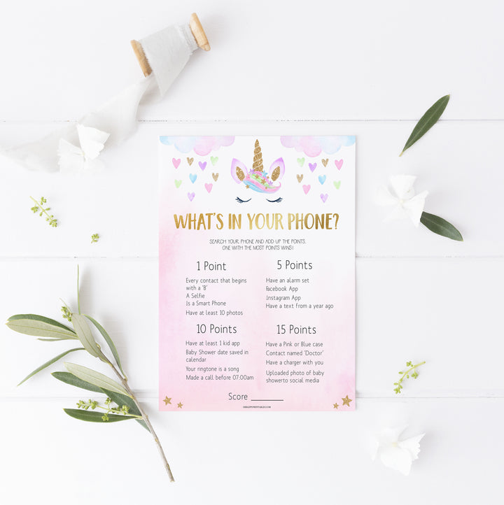 whats in. your phone baby game, Printable baby shower games, unicorn baby games, baby shower games, fun baby shower ideas, top baby shower ideas, unicorn baby shower, baby shower games, fun unicorn baby shower ideas