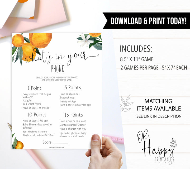whats in your phone baby game, Printable baby shower games, little cutie baby games, baby shower games, fun baby shower ideas, top baby shower ideas, little cutie baby shower, baby shower games, fun little cutie baby shower ideas, citrus baby shower games, citrus baby shower, orange baby shower