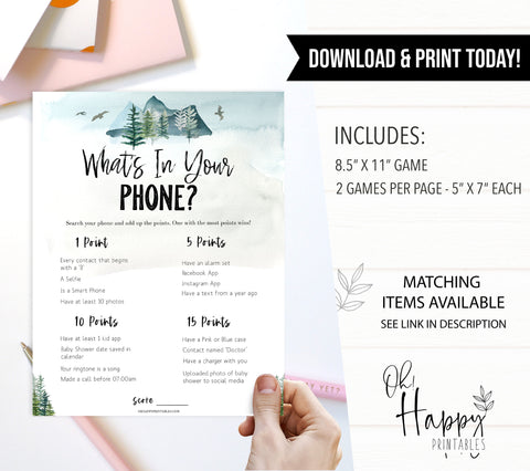editable whats in your phone game, Printable baby shower games, adventure awaits baby games, baby shower games, fun baby shower ideas, top baby shower ideas, adventure awaits baby shower, baby shower games, fun adventure baby shower ideas