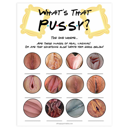 whats that pussy game, guess the vagina game, Printable bachelorette games, friends bachelorette, friends hen party games, fun hen party games, bachelorette game ideas, friends adult party games, naughty hen games, naughty bachelorette games