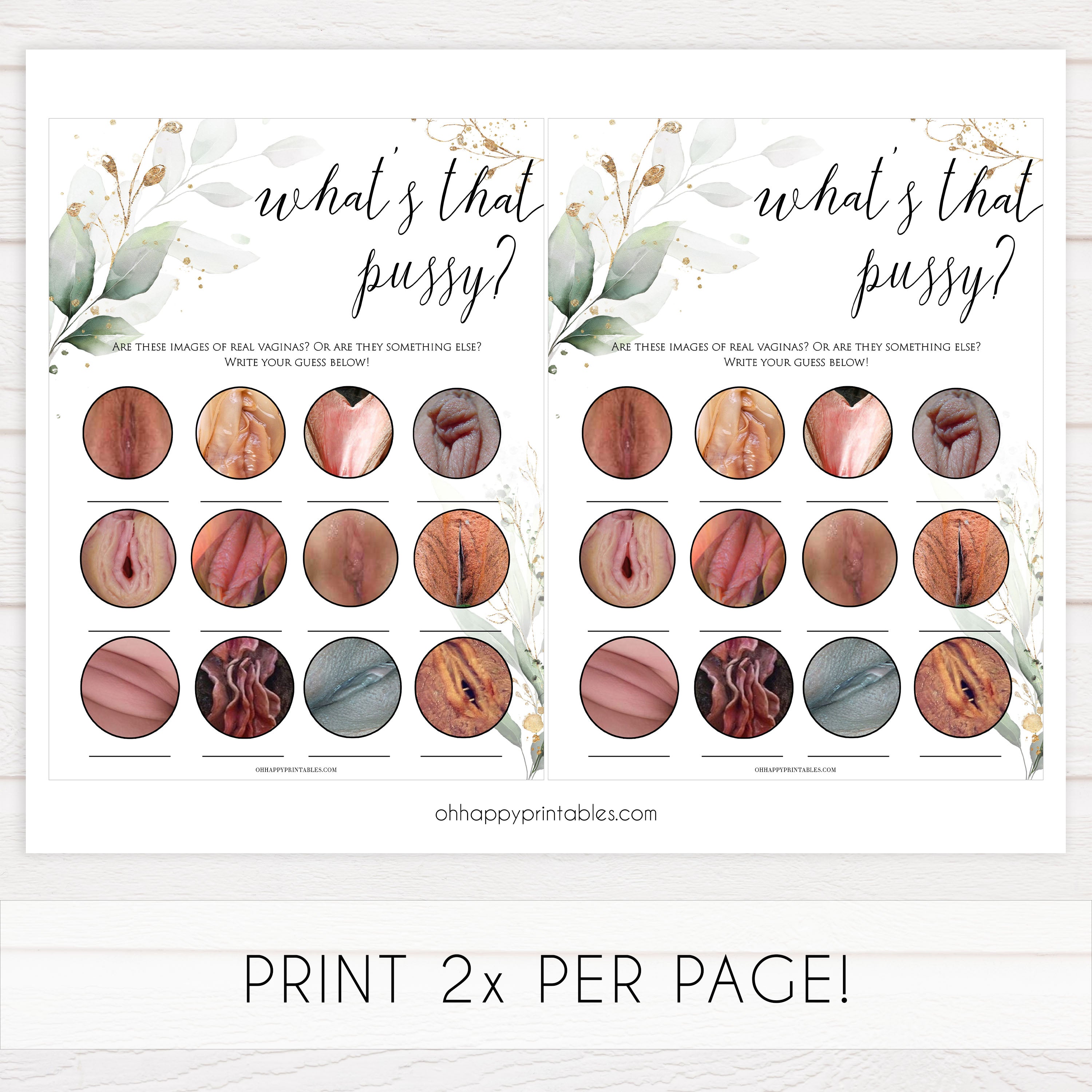 whats that pussy game, Printable bachelorette games, greenery bachelorette, gold leaf hen party games, fun hen party games, bachelorette game ideas, greenery adult party games, naughty hen games, naughty bachelorette games