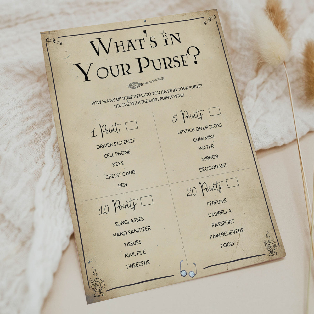 Minimalist what's in your purse bridal shower game flyer | Zazzle | Bridal  shower games, Bridal shower, Whats in your purse