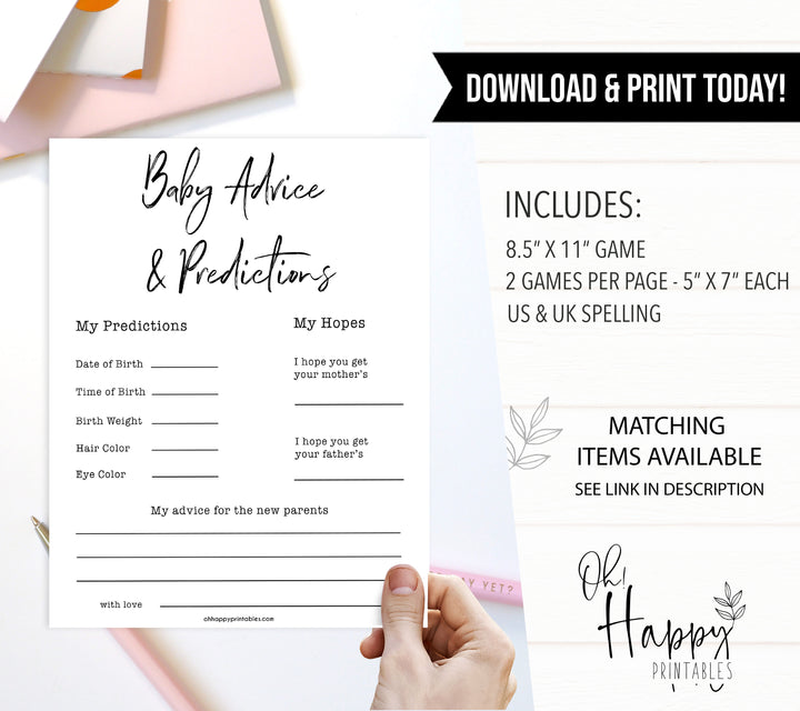 gender neutral baby shower games, baby advice and predictions baby games, printable baby shower, popular baby games, fun baby games, baby shower games