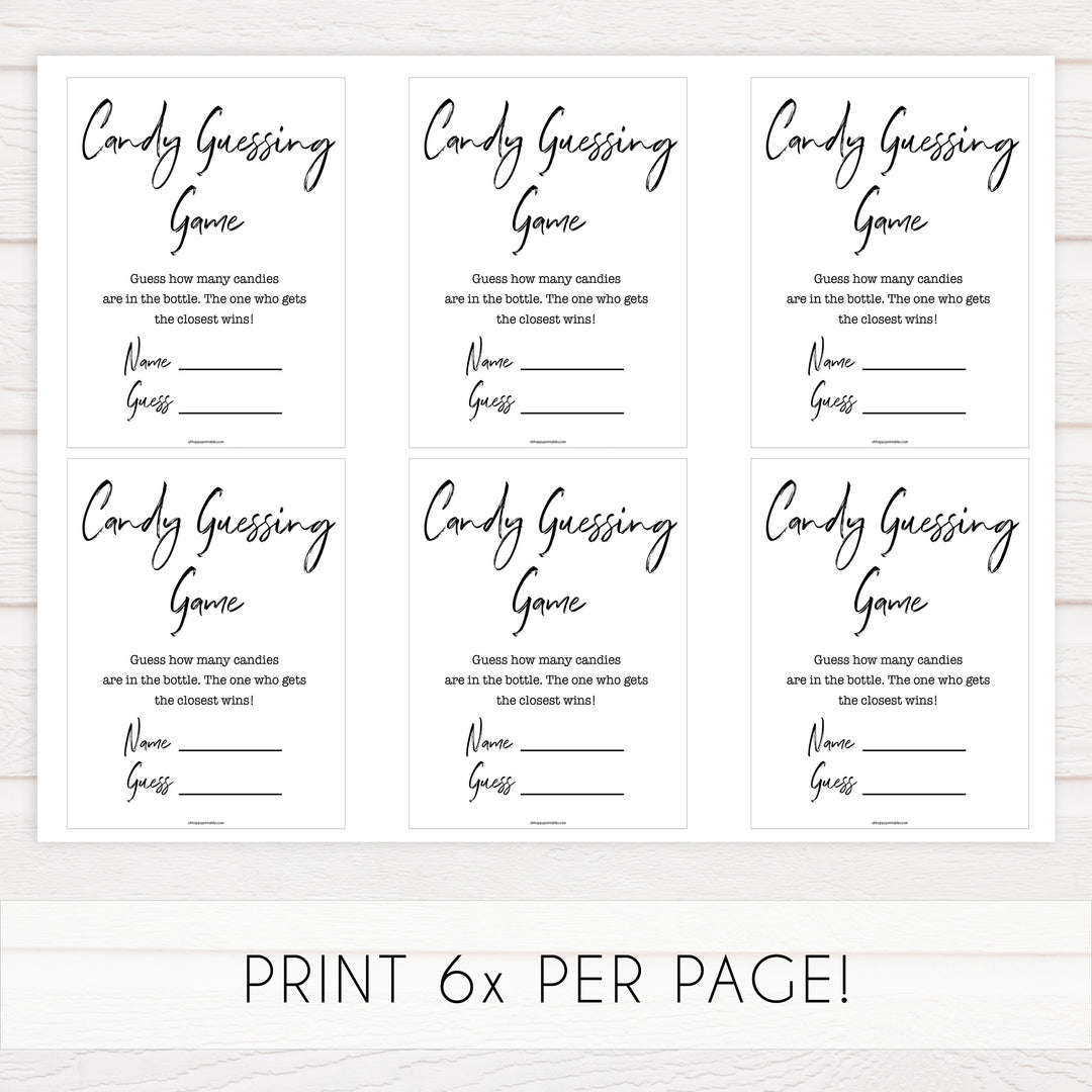 White Gender Neutral Candy Guessing Game, Simple White Candy Guessing Game, Candy Game, White Candies in A Jar Game, White Baby Shower, popular baby games, fun baby games