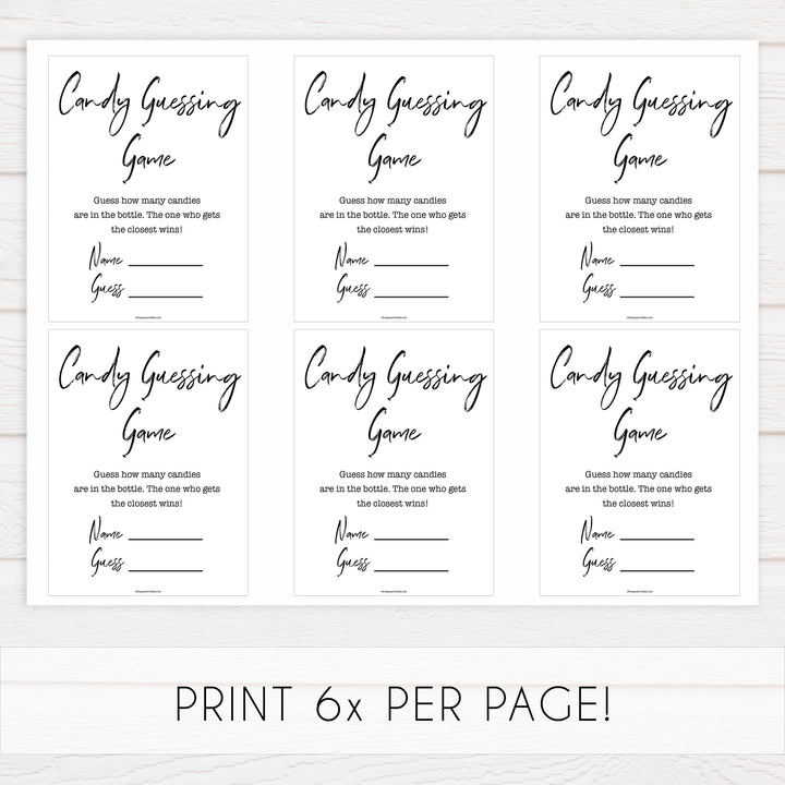 White Gender Neutral Candy Guessing Game, Simple White Candy Guessing Game, Candy Game, White Candies in A Jar Game, White Baby Shower, popular baby games, fun baby games