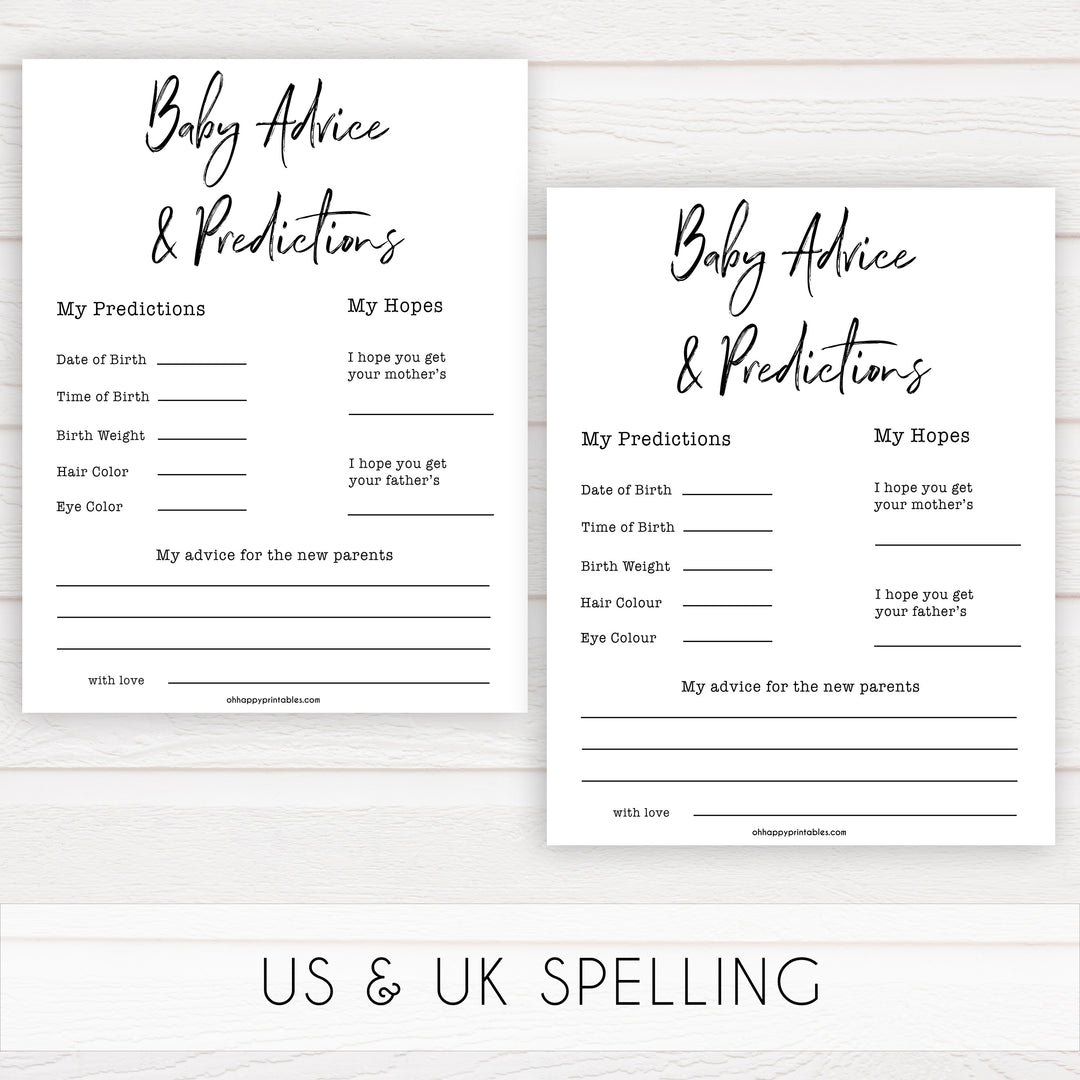 gender neutral baby shower games, baby advice and predictions baby games, printable baby shower, popular baby games, fun baby games, baby shower games