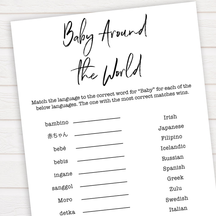 gender neutral baby shower games, baby around the world game, baby games, printable baby shower, popular baby games, fun baby games, baby shower games