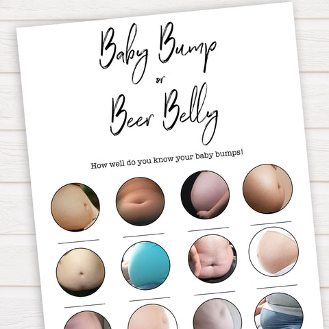 gender neutral baby shower games, baby bump or beer belly baby games, printable baby shower, popular baby games, fun baby games, baby shower games