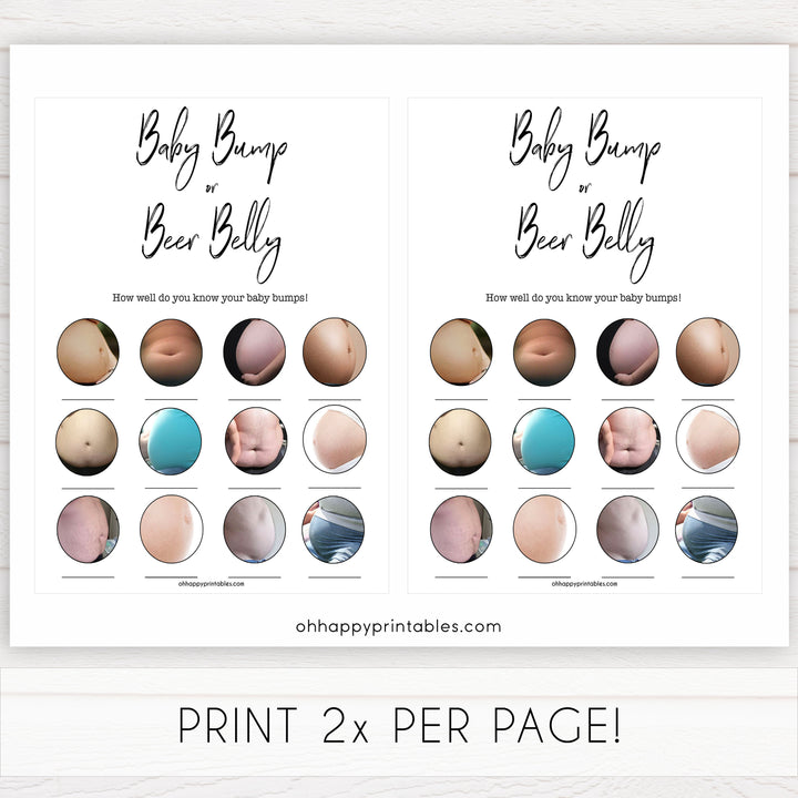 gender neutral baby shower games, baby bump or beer belly baby games, printable baby shower, popular baby games, fun baby games, baby shower games