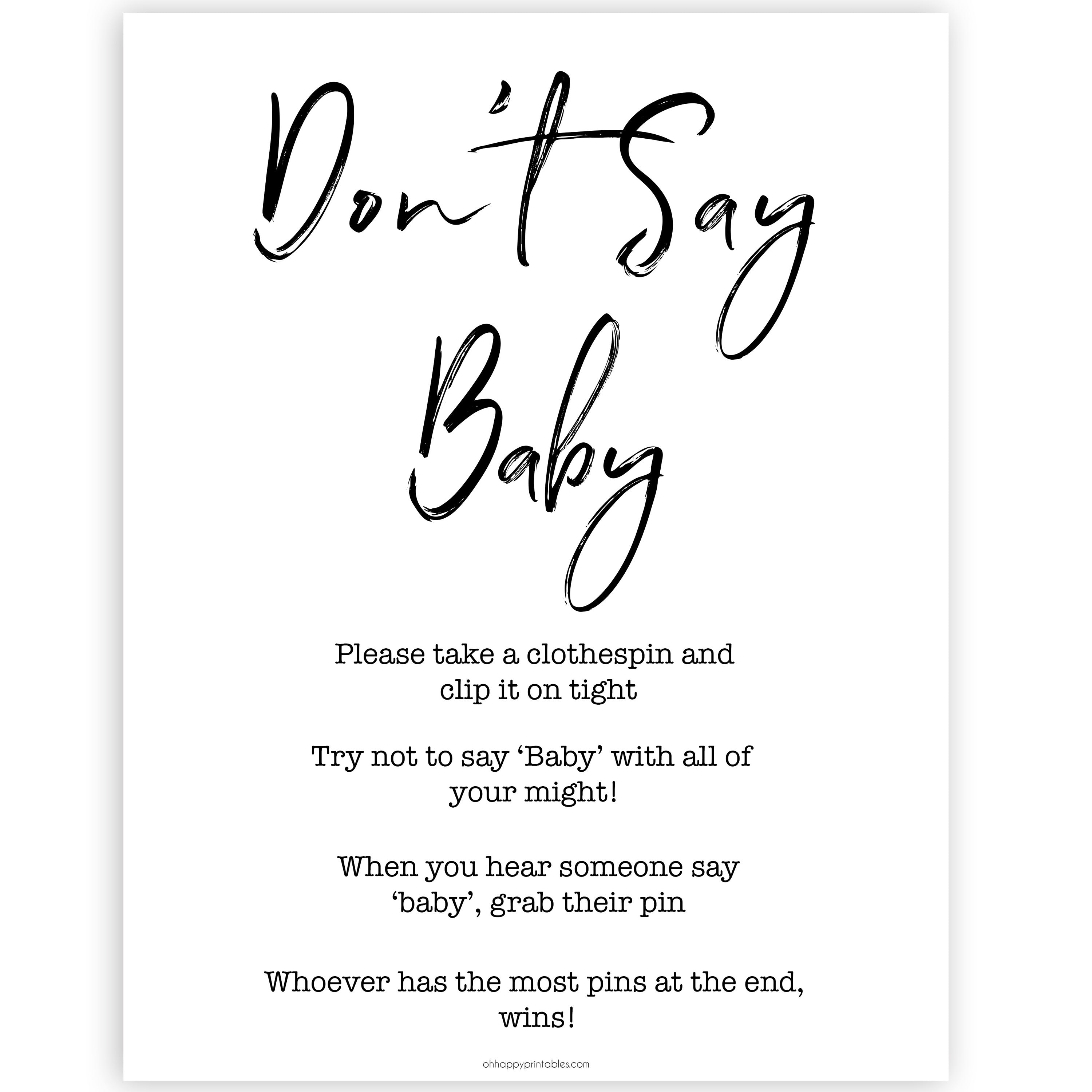 gender neutral baby shower games, dont say baby baby games, printable baby shower, popular baby games, fun baby games, baby shower games