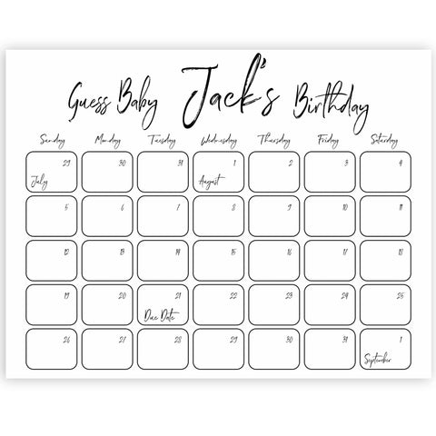 guess the baby birthday game, printable baby shower games, gender neutral baby games, fun baby games, neutral baby shower