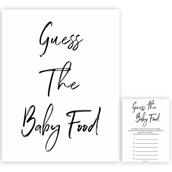 White Gender Neutral Baby Shower Guess The Baby Food, White Baby Shower Guess The Baby Food, White Baby Shower Games, Guess The Baby Food , fun baby games, popular baby game