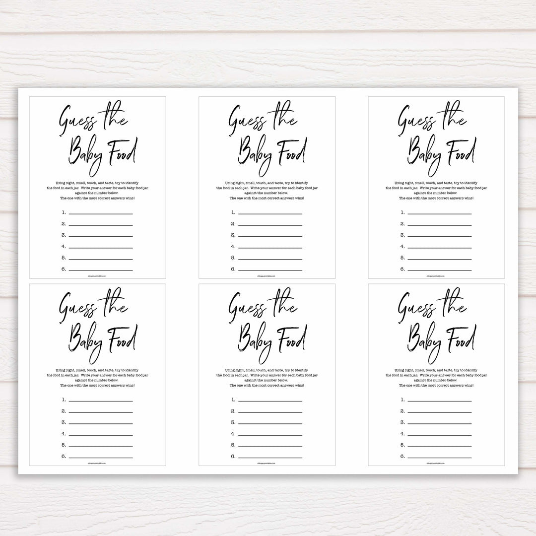 White Gender Neutral Baby Shower Guess The Baby Food, White Baby Shower Guess The Baby Food, White Baby Shower Games, Guess The Baby Food , fun baby games, popular baby game