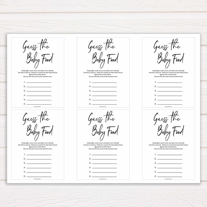 White Gender Neutral Baby Shower Guess The Baby Food, White Baby Shower Guess The Baby Food, White Baby Shower Games, Guess The Baby Food , fun baby games, popular baby game