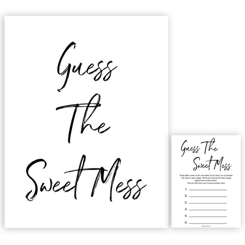 White Guess The Sweet Mess 4White Gender Neutral Baby Shower Guess The Mess Game, Baby Shower Guess The Sweet Mess, Baby Shower Games, Guess The Mess, Baby Games, fun baby games, popular baby games
