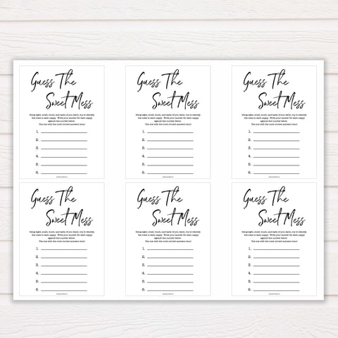 Guess The Sweet Mess Games Printable Gender Neutral Baby Shower