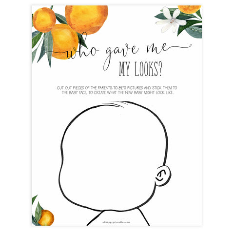 who am i baby shower game, Printable baby shower games, little cutie baby games, baby shower games, fun baby shower ideas, top baby shower ideas, little cutie baby shower, baby shower games, fun little cutie baby shower ideas, citrus baby shower games, citrus baby shower, orange baby shower