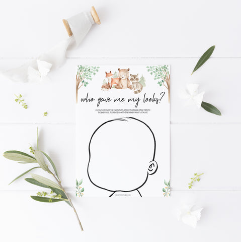 who gave me my looks games, Printable baby shower games, woodland animals baby games, baby shower games, fun baby shower ideas, top baby shower ideas, woodland baby shower, baby shower games, fun woodland animals baby shower ideas
