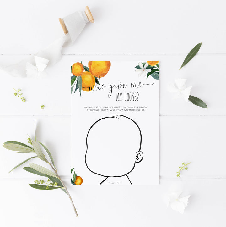 who am i baby shower game, Printable baby shower games, little cutie baby games, baby shower games, fun baby shower ideas, top baby shower ideas, little cutie baby shower, baby shower games, fun little cutie baby shower ideas, citrus baby shower games, citrus baby shower, orange baby shower